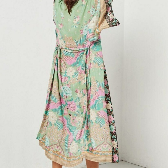 Bohemian Floral Peacock Kimono Duster Jacket - Picture 7 of 8